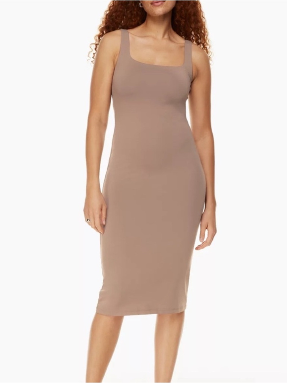 Babaton Slim Square-Neck Midi Dress - (cream)